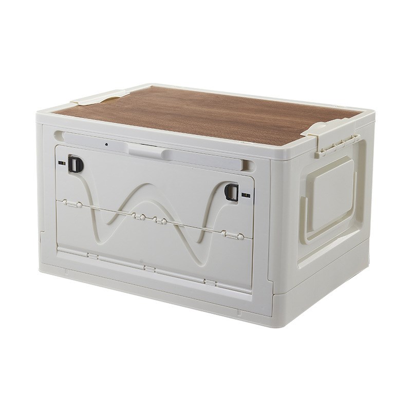 露营折叠箱多功能后备箱整理箱户外木盖加厚带灯前开式透明收纳箱