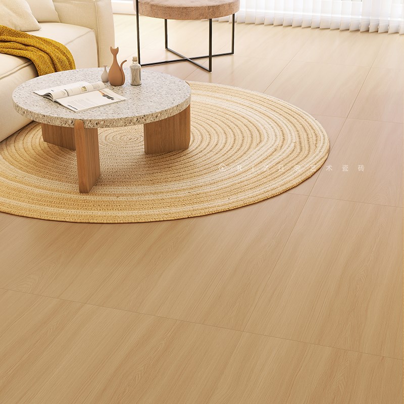 瓷砖地板砖木纹砖600x1200全瓷仿木纹原木色奶油风地砖60x120法式