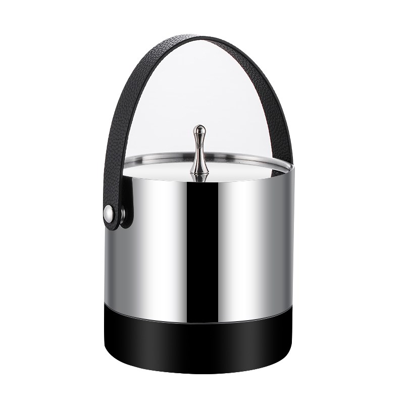 新款双层不锈钢冰桶装冰块家用红酒香槟酒吧高级感储冰粒桶保温桶