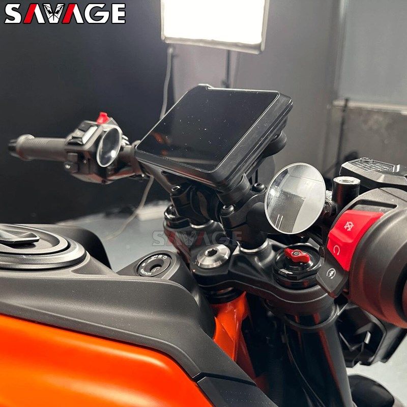 适用KTM 390 DUKE改装后视镜圆镜辅助镜后视镜改装反光倒车镜配件