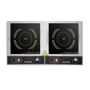 8000瓦 大功率5000W 12千瓦大锅灶 380V凹面电磁炉双灶嵌入式 220V