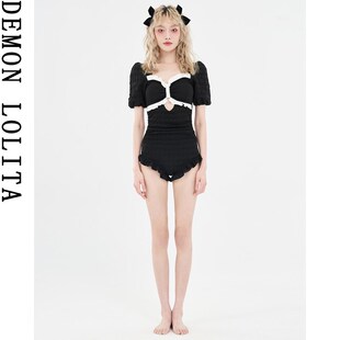 2024新款 纯欲风微胖女孩保守高级感显瘦遮肚泡温泉 连体泳衣女夏季