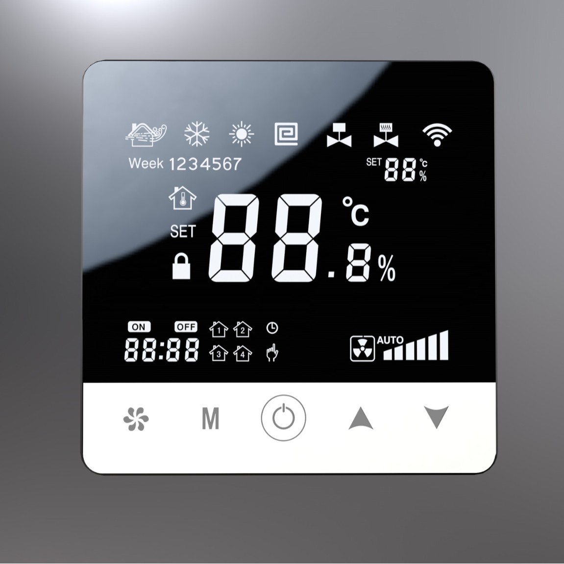 科脉KM-KT-1801空调温控器8MM超薄嵌入式房间温度控制器智能开关