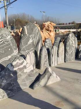 雪雪浪水石切片组合户坪外园林绿地草景观石山庭院组55合造景浪石