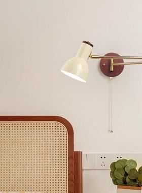 床中古风卧室头灯可位摇臂灯奶油风折叠移伸缩书房F70242学习用阅