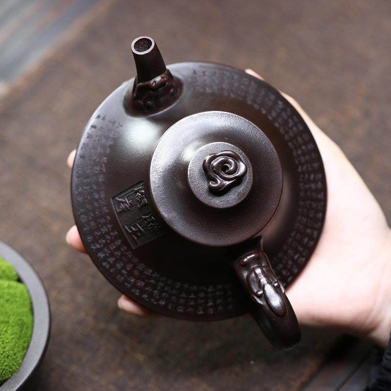 兴宜砂壶原矿古铜泥滕优等品王阁序云紫炉茶壶家用功茶夫具密文