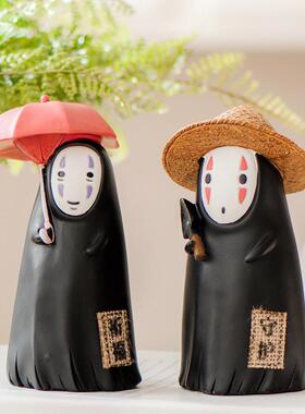 家居饰品装饰品无脸树脂手视工客KJZ摆件小灯夜书房厅电机宫崎骏