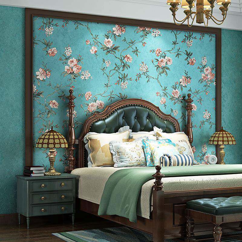 风美田园无18277纺布壁纸小碎花床头复古格式卧客厅主卧电视室背