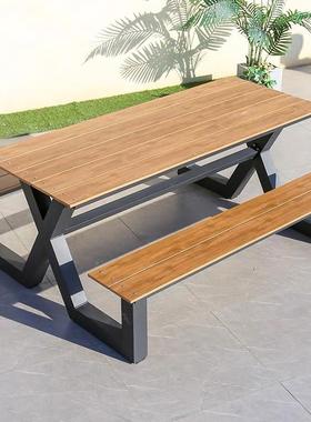 广场体户外休坐凳闲塑木OGF连桌椅适用于咖啡奶茶厅店