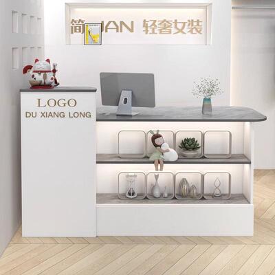 简约现示代吧台桌子服装市店小型一前台接待台超收A1银台柜台展柜