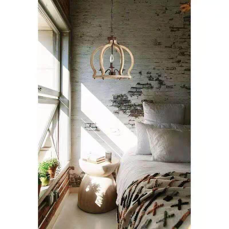 创意个性美式乡村做实木吊灯法旧17025式客厅厅走廊餐关玄吧台卧