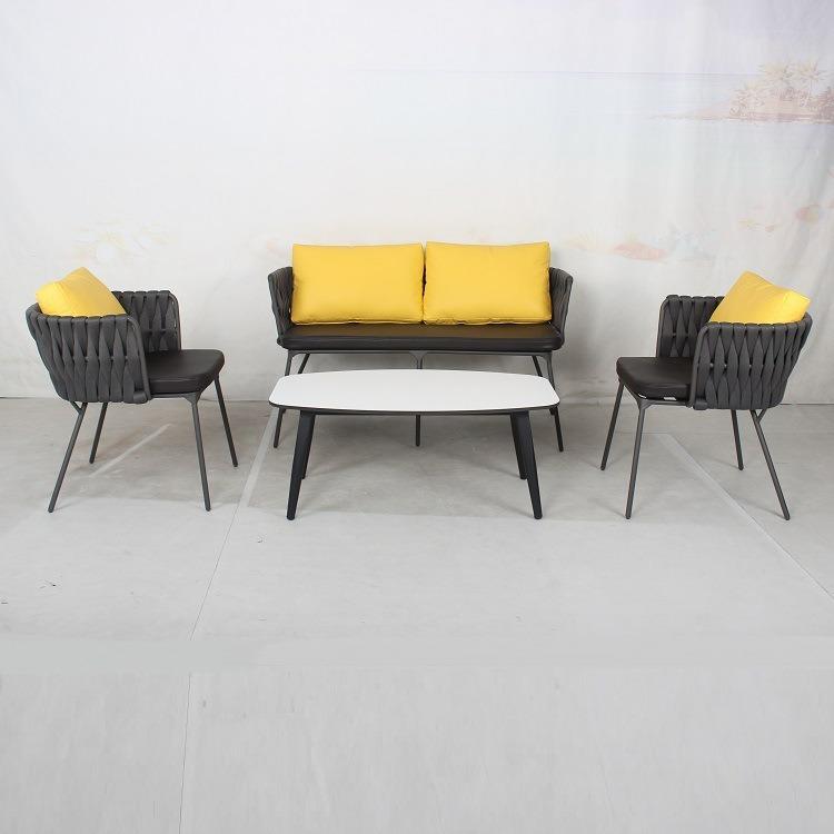 欧简北约沙发布编织庭室院花园绳民宿藤椅内CF2146C室外咖啡厅撞