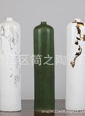 陶瓷手工瓶居家装饰摆件瓷花瓶客厅视电柜陶ZAS花插摆饰花花瓶