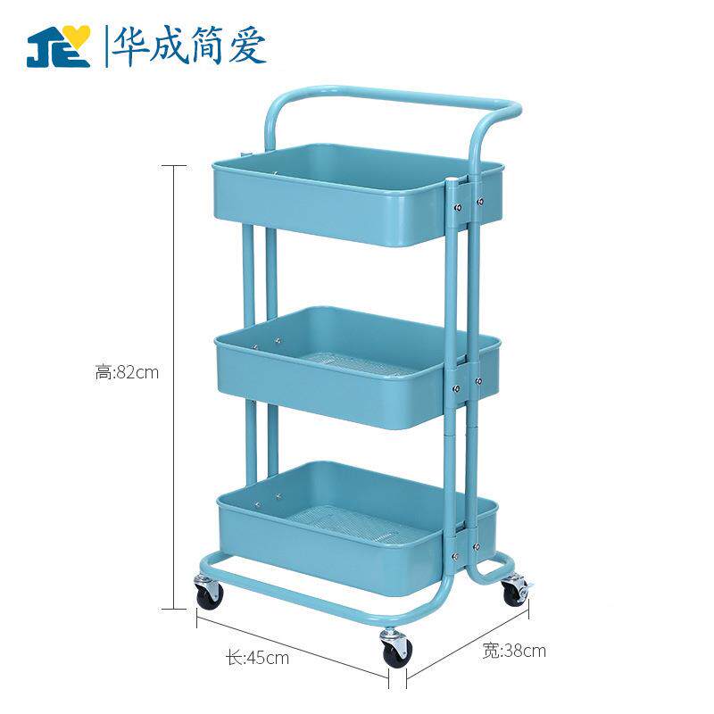 家厂直厨房QDT303-S收纳小车推卫生间浴室金属落地供置物架手推车
