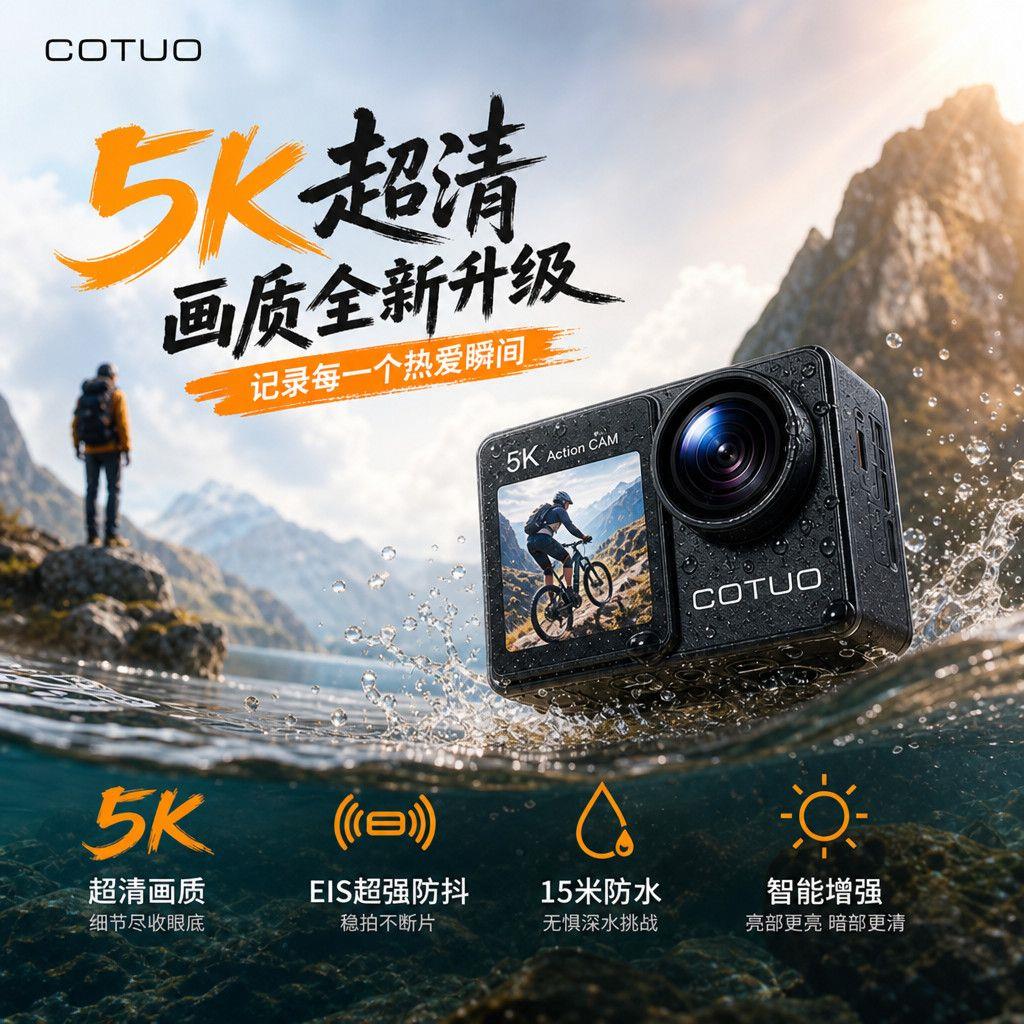 2026新款5K运动相机摩托