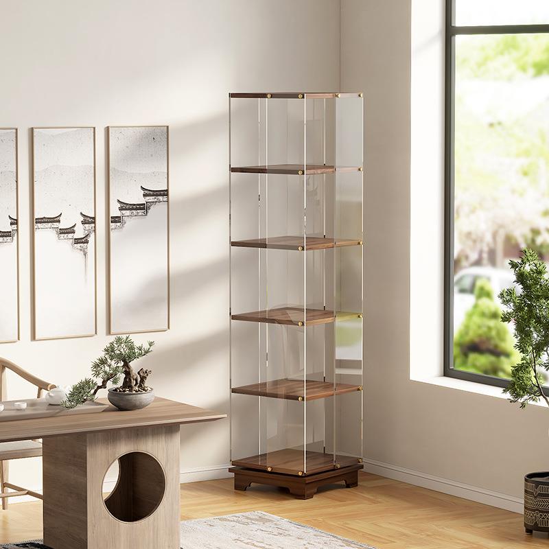 亚克力旋转书360度架客厅电视机旁置物架收纳动可移多层实旋转书