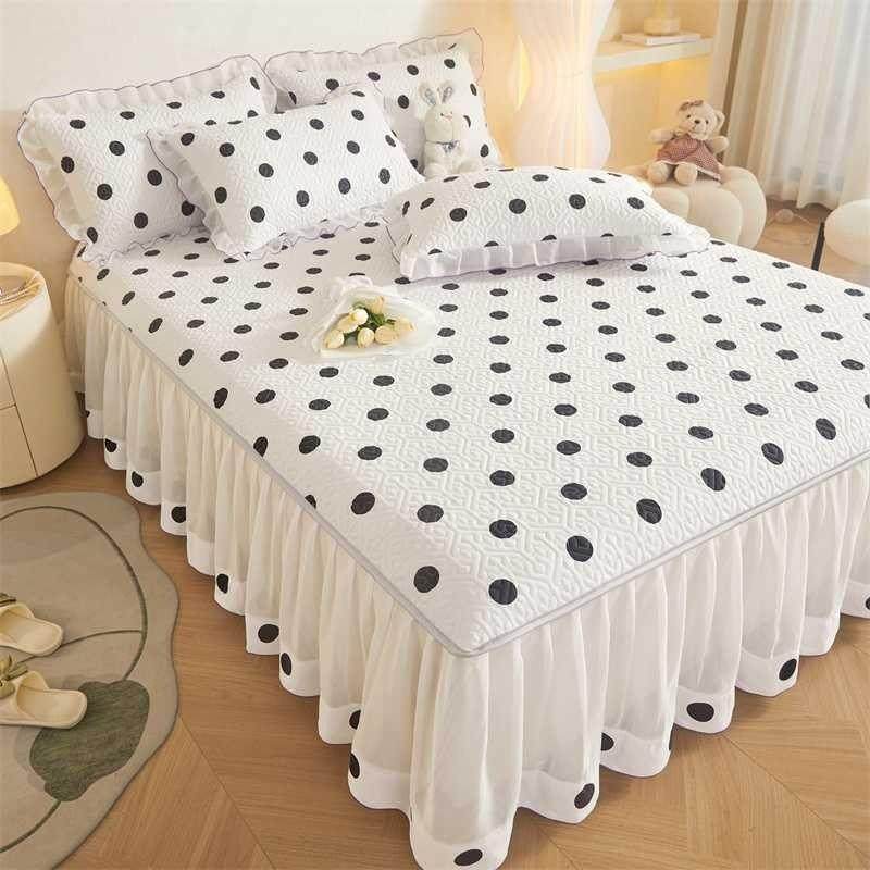 款韩式公主磨毛季夹四棉床裙套厂家直供件全风遮丑防滑透气豪华新,床上用品,床裙,淘宝优惠券,粉丝福利购,淘宝优惠卷