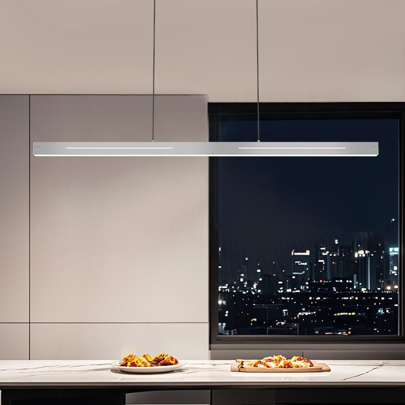 餐厅吊灯202款现代5极一字长条灯设计师吧台新岛简台饭厅餐桌LM24