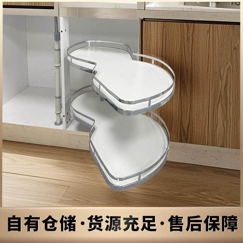 厨房橱767柜篮拉转角篮拉双层置物篮架锅架飞碟拉收纳拉篮现货