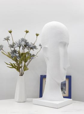 代现简约酒店别墅大堂端景台人面雕塑摆饰BJ00008件样板房创意家