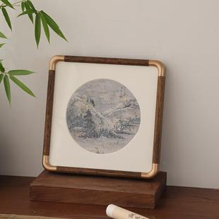 铜相角实木相框级感6寸桌面册摆件洗照片做成挂墙国高画相3015框