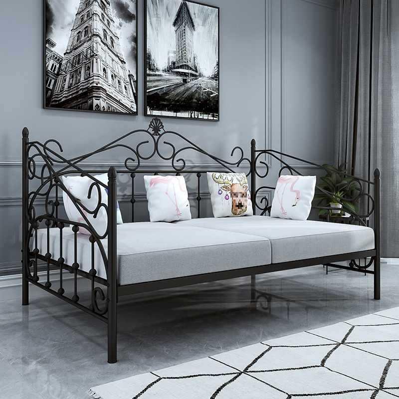 简约现代铁沙发床铁床沙发铁椅儿童拼单接H301床简易人铁架艺床公