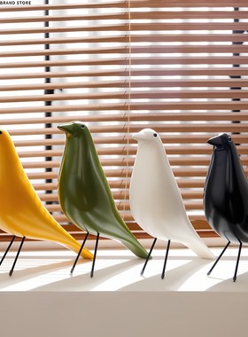 法式中世纪风格实木鸟饰美式x覆古客厅卧室书房装饰桌面创意礼品