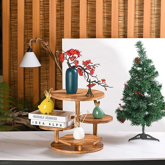 家简约款木质层桌面摆饰收纳架L3多蛋糕摆置物架居件展示架