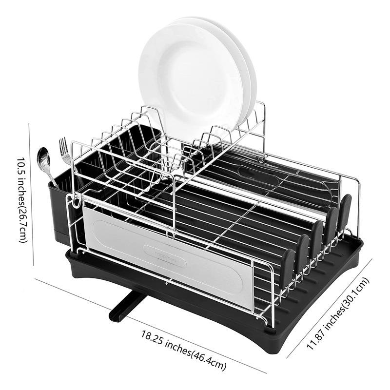 不锈钢碗架双层收a1911纳架厨用房盘高颜值子家碗碟置物架带沥水