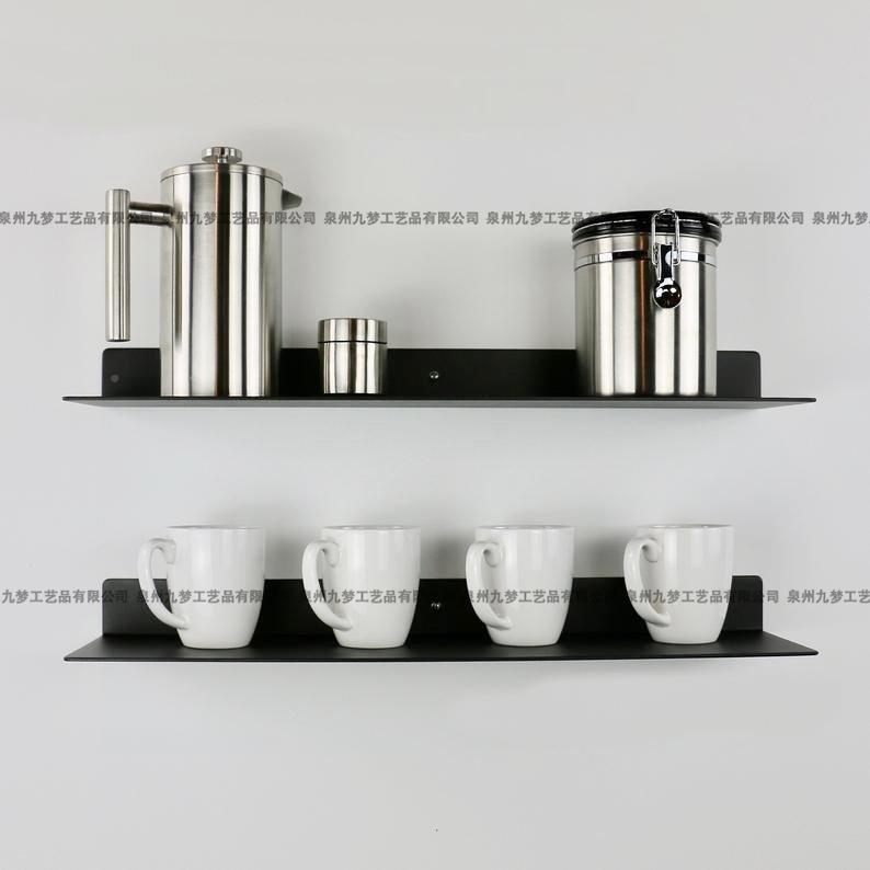 九板梦1金属墙上置物架一字层板板墙隔面装饰示架搁客厅壁挂展书