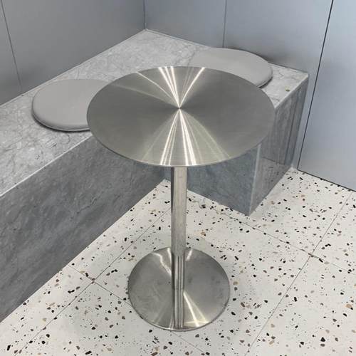 简约现代金属餐工业风不桌子锈咖啡厅圆形户外3420休桌闲小圆钢桌