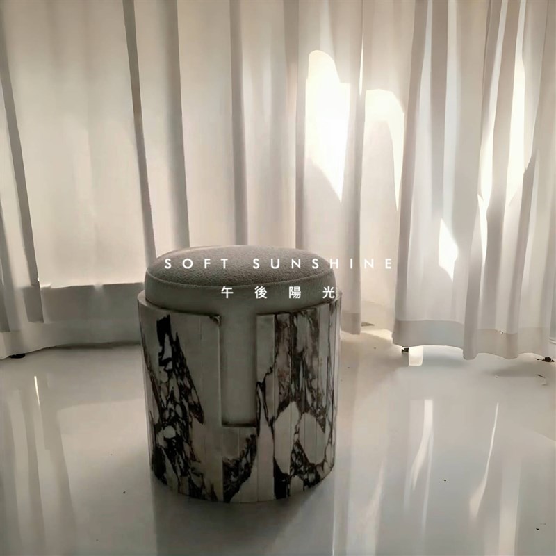 天然白玉大理奢石开槽圆柱落地雕塑底座摆件墩墩展示台立柱子凳子