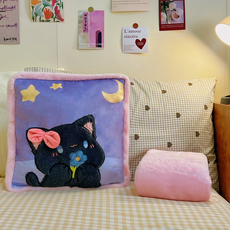 可爱抱枕被子两用毯子二合一沙发客厅靠垫靠枕办公室午休枕趴睡枕