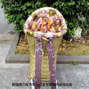 背娃背篓竹编婴儿背篓背小孩安全带四川背篼儿童背幼儿背筐背篼