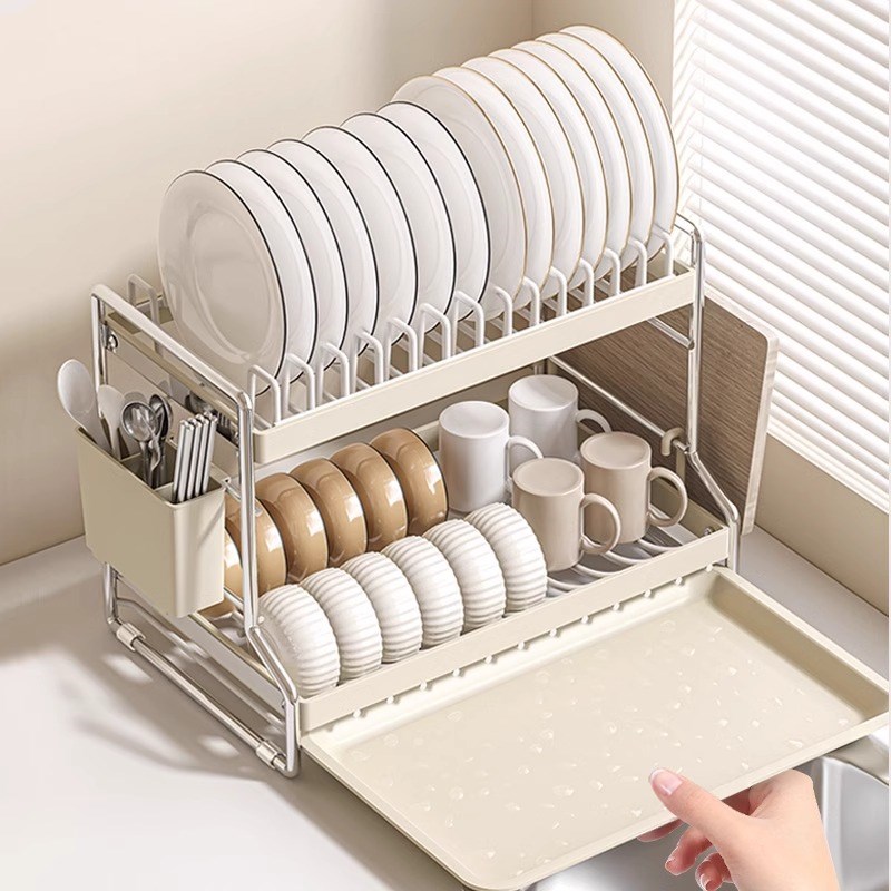 厨房置物架碗碟碗盘收纳架沥水架家用多功能放碗架碗筷收纳盒碗柜