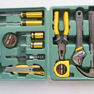 大号工具箱13件套保险礼品家用五金工具组合套装工具盒子带尖嘴钳