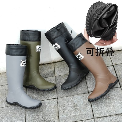 亲子雨鞋男士防水防滑高筒女雨靴耐磨厨房工作长筒水鞋插秧鞋