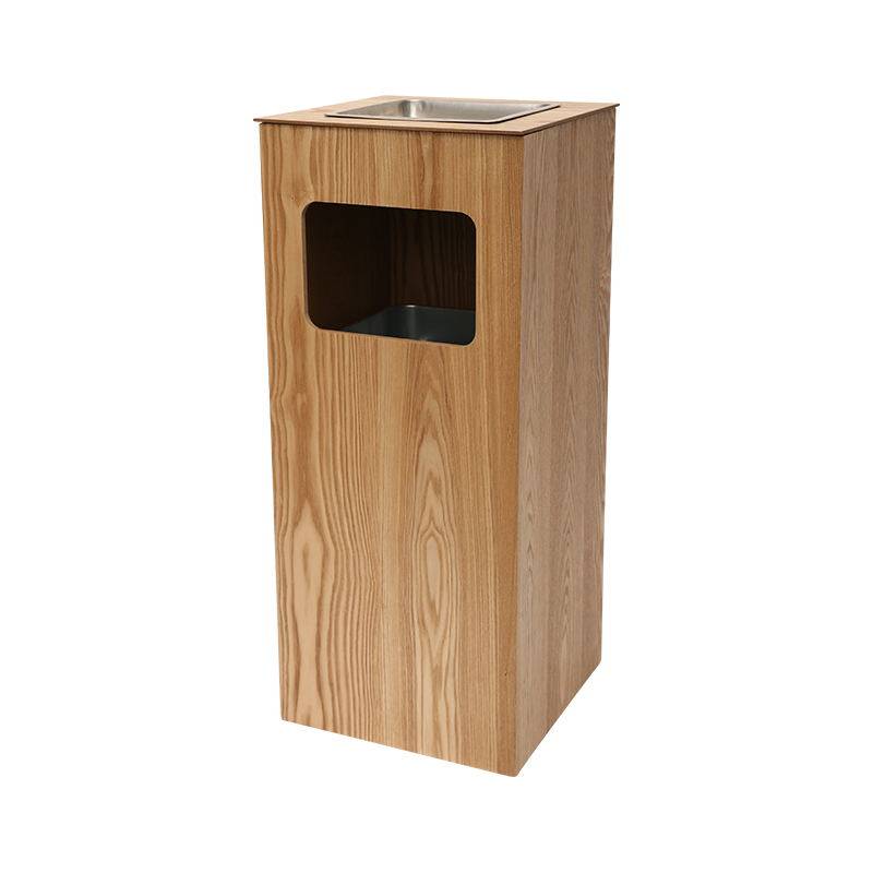 酒店垃圾桶大堂立式大号带盖带烟灰缸木质家用写字楼电梯口垃圾箱