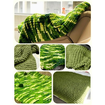 大球球线毛毯手工编织坐垫毯子diy材料包打发时间钩织盖毯粗毛线