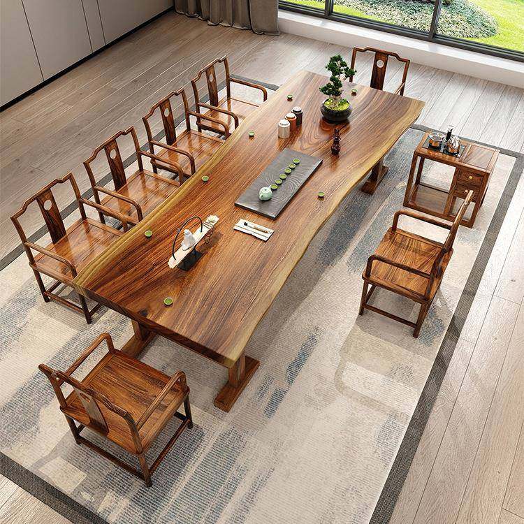 新式黑胡MMD桃台木茶桌原木大板自然边实木茶厅客办公中室洽谈茶,商业/办公家具,茶台/茶桌,淘宝优惠券,粉丝福利购,淘宝优惠卷