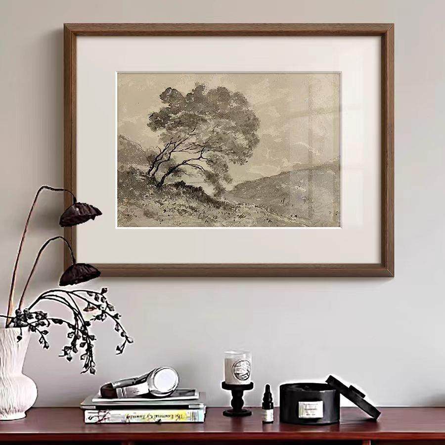 树》黑白玄素描房装饰画法式复古古风客厅HY-405壁画关中走廊书实,家居饰品,现代装饰画,淘宝优惠券,粉丝福利购,淘宝优惠卷