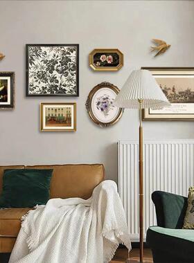 式客厅组合法挂画沙发景墙卧B278装饰画复古室轻奢美式餐厅花背卉