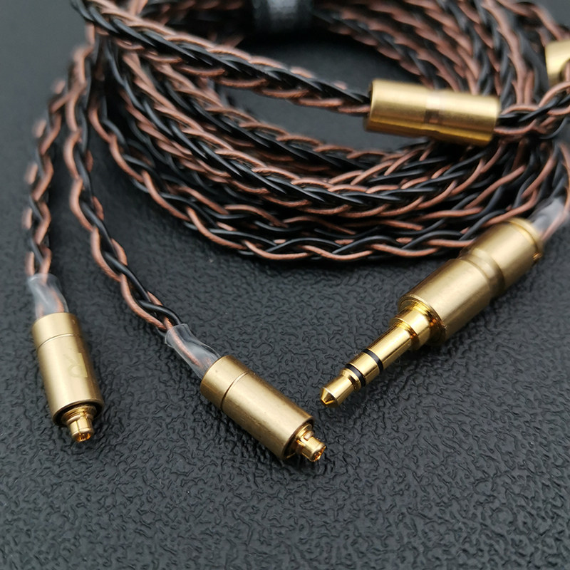 耳机升级线铜银混编织单晶铜镀银线八股线材mmMcx插头8股240芯发