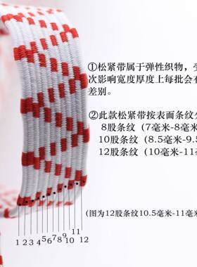 厂家直1销现货双层走马高弹8力进口皮筋扁松紧带mm10876mm2m宽m辅