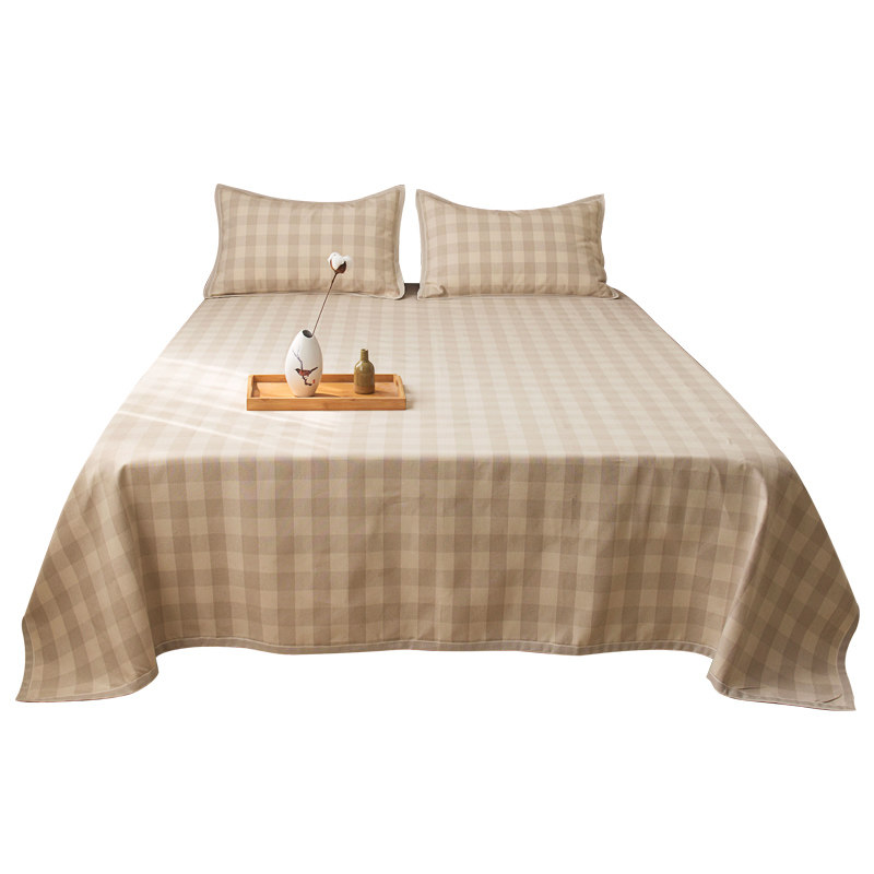 亚麻凉席1.5/1.8m床夏季可折叠席子三件套床单枕套单人双人空调席