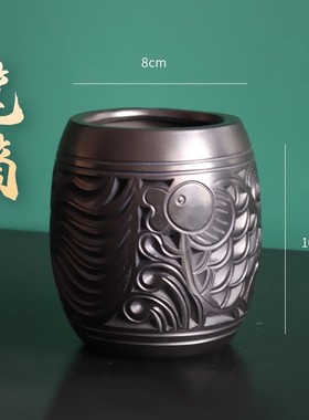 龙山黑陶办公桌摆件三件套纯手工送老师送客户企业高档礼品可定制