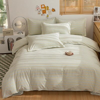 A类100纯棉加厚老粗布四件套全棉宿舍单人三件套床单被套床上用品