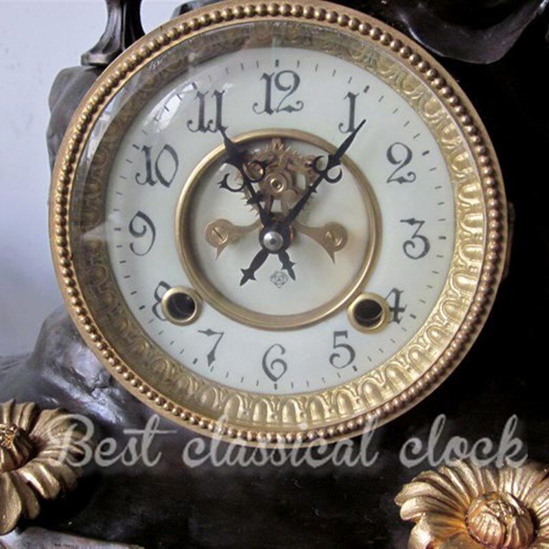 全铜母子钟仿古钟表欧式座钟古典机械挂钟老式上弦钟表仿古