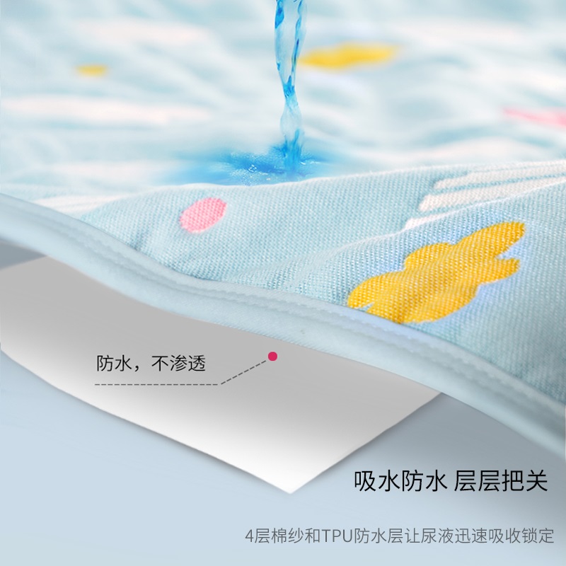 婴儿防水可洗透气纯棉纱布隔尿垫大号双面宝宝防漏垫儿童新生儿床