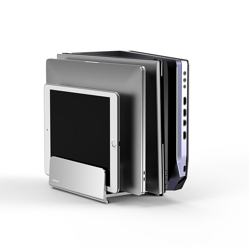 铝合金笔记本支架竖立式收纳架电脑托平板托架整洁桌面四槽便携架